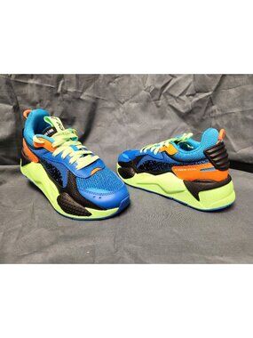 Puma Boys RS-X Blaster Jr Sneakers Blue Black Orange Size 5.5 NEW IN BOX!